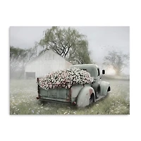 Sage Flower Truck Canvas Art Print, 40x30 in.