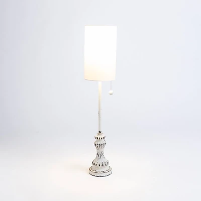 Distressed Candlestick Buffet Lamp