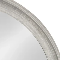 Round Gray Mansell Wood Wall Mirror
