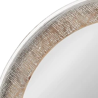 White Rustic Wood Round Wall Mirror