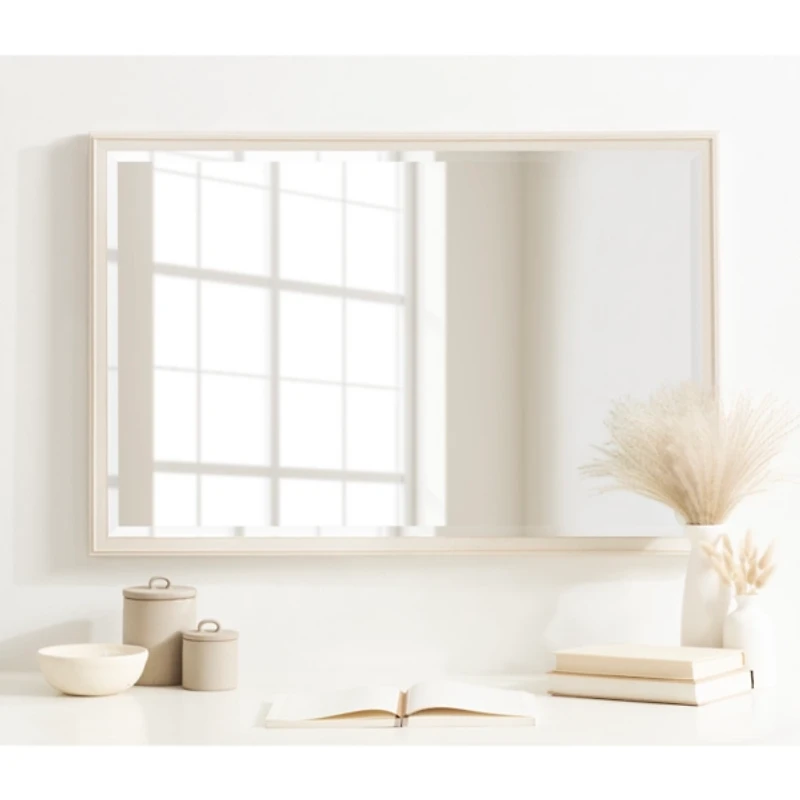 White Oakhurst Rectangle Wall Mirror, 36 in.