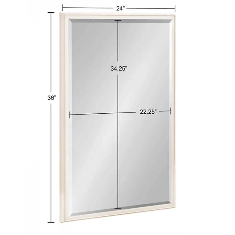 White Oakhurst Rectangle Wall Mirror, 36 in.