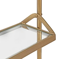 Merit Gold Metal Wall Shelf with Hooks