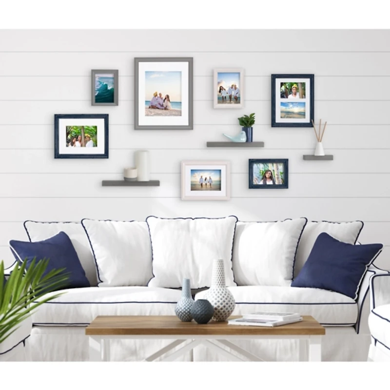 Gray & Navy 10-pc. Gallery Wall Frame & Shelf Set