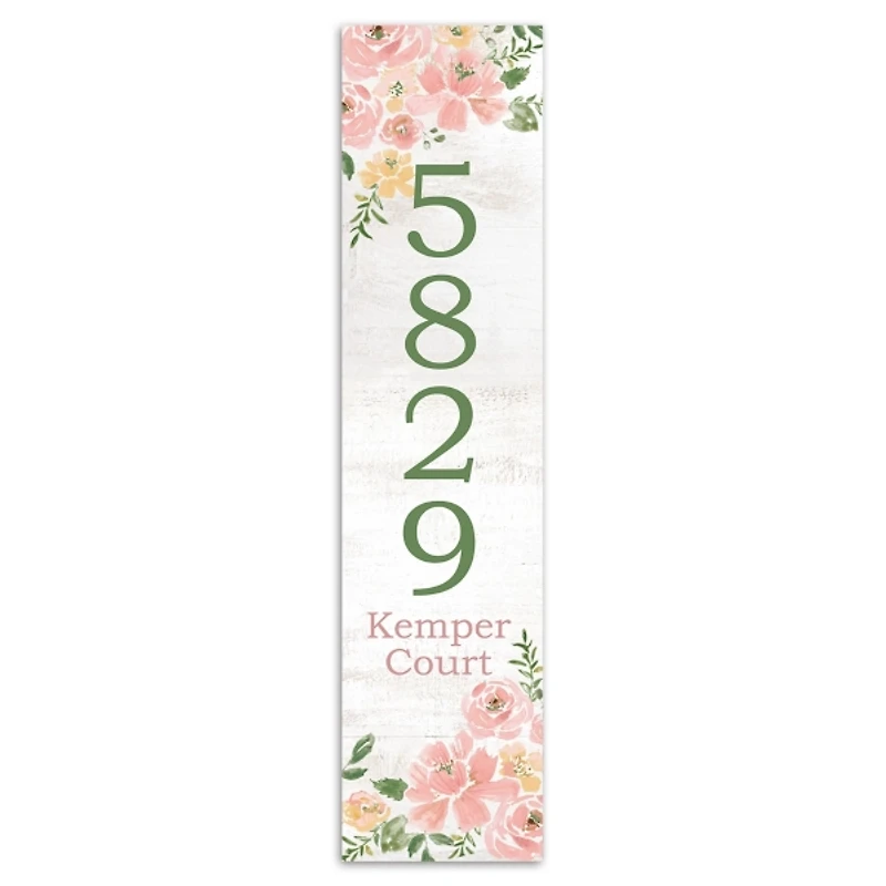 Floral Home Address Personalized Porch Board