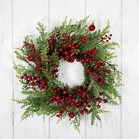 Frosted Berry and Crabapple Cedar and Pine Wreath