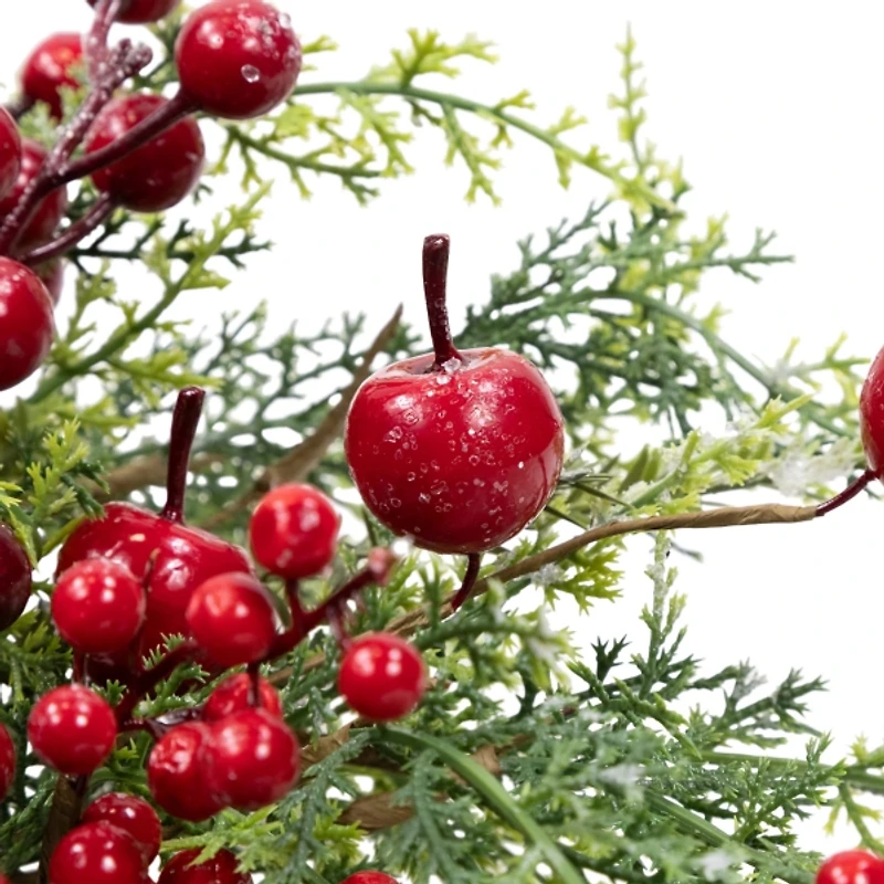 Frosted Berry and Crabapple Cedar and Pine Wreath
