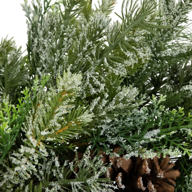 Frosted Pine and Cedar Wreath