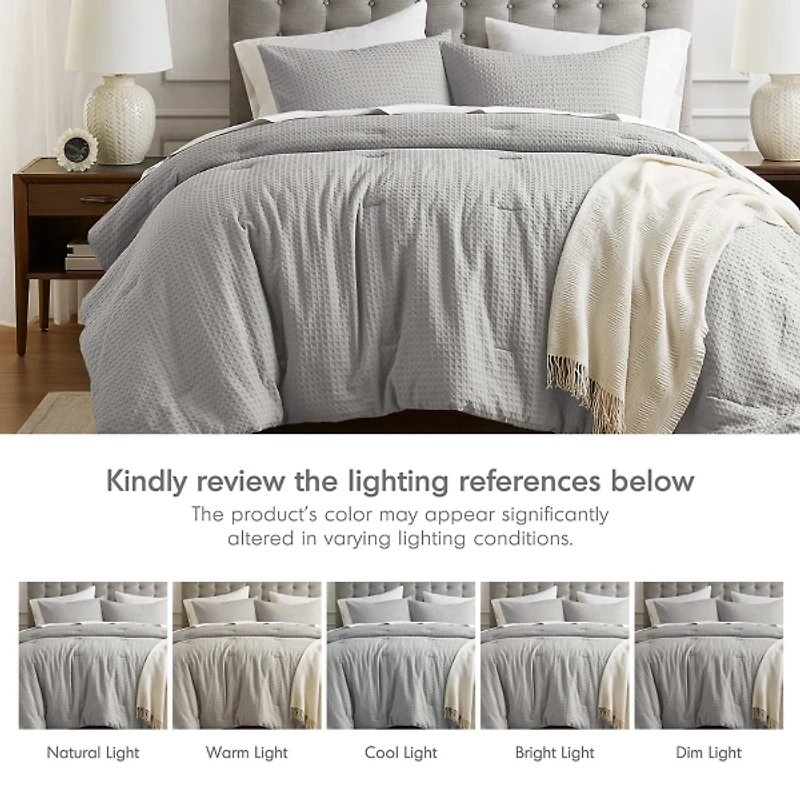 Waffle Weave Twin/Twin XL Comforter Set