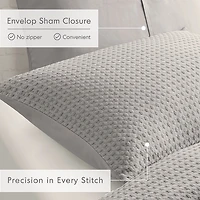 Gray Waffle Weave Full/Queen Comforter Set