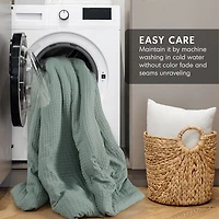 Green Waffle Weave Twin/Twin XL Comforter Set