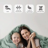 Green Waffle Weave Full/Queen Comforter Set