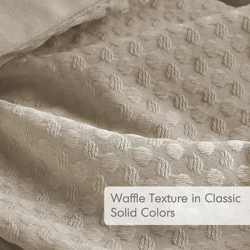 Neutral Waffle Weave Twin/Twin XL Comforter Set