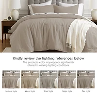 Neutral Waffle Weave Twin/Twin XL Comforter Set