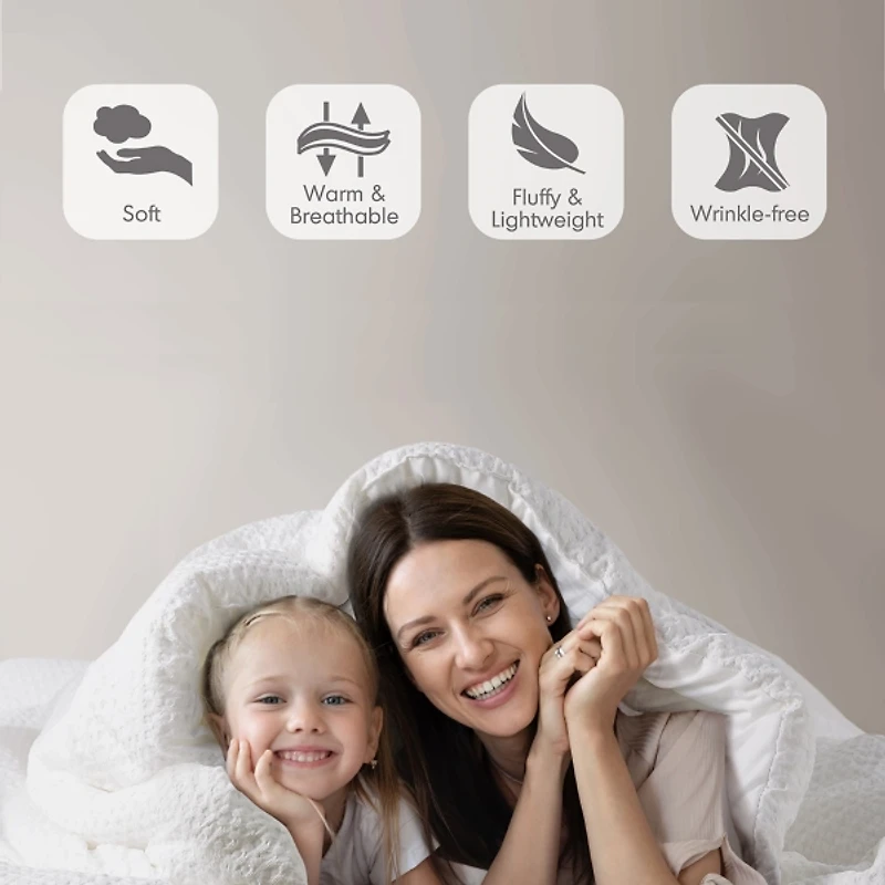 White Waffle King/California King Comforter Set