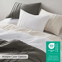 Neutral Pleated Grid King Comforter Set
