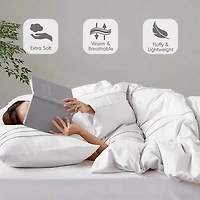 White Pleated Grid Twin/Twin XL Comforter Set