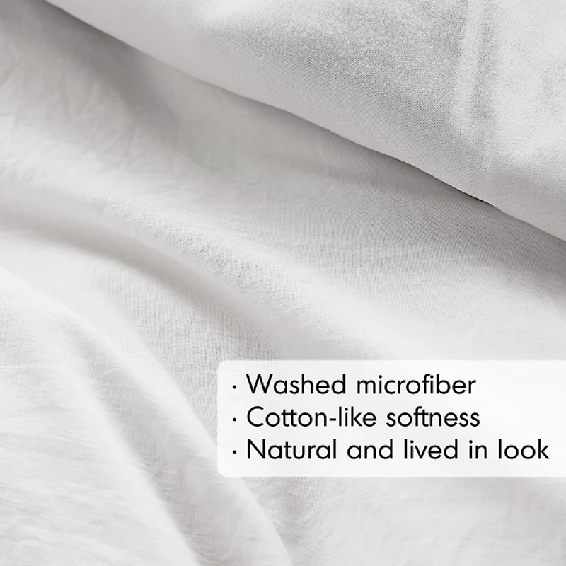 White Pleated Grid Twin/Twin XL Comforter Set