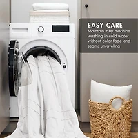 White Pleated Grid Twin/Twin XL Comforter Set