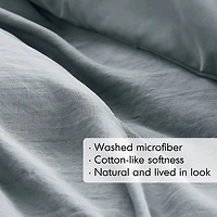 Blue Gray Pleated Grid 3-pc. King Comforter Set