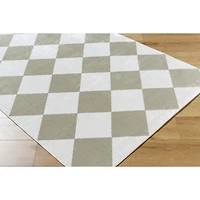Warm Gray Checkered Area Rug