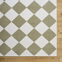 Warm Gray Checkered Area Rug