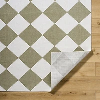 Warm Gray Checkered Area Rug, 6x9