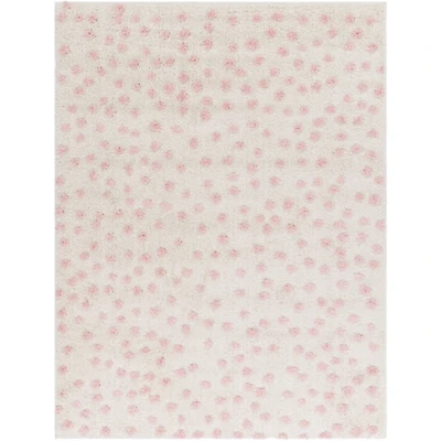 Plush Pink Dotted Area Rug, 5x7