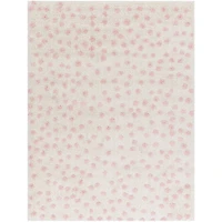 Plush Pink Dotted Area Rug, 5x7