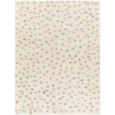 Plush Multicolor Dotted Area Rug, 5x7