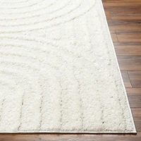 Cream Modern Curve Area Rug