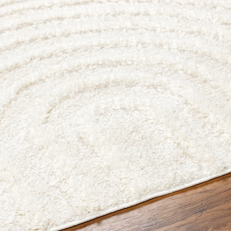 Cream Modern Curve Area Rug
