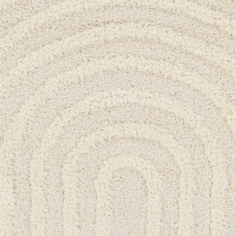 Cream Modern Curve Area Rug