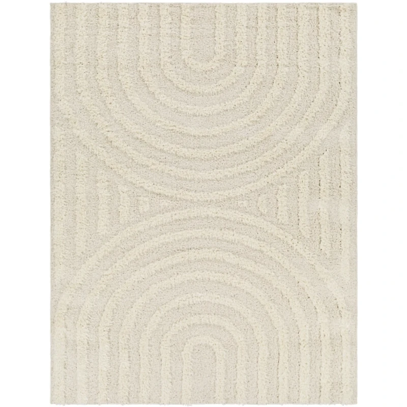 Cream Modern Curve Area Rug