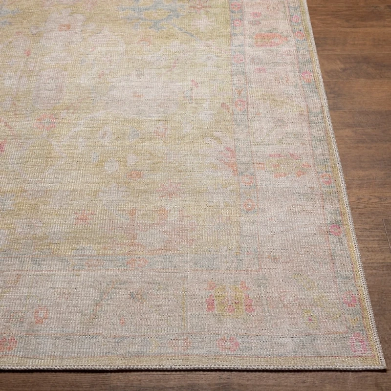 Faded Botanical Washable Area Rug, 6x9