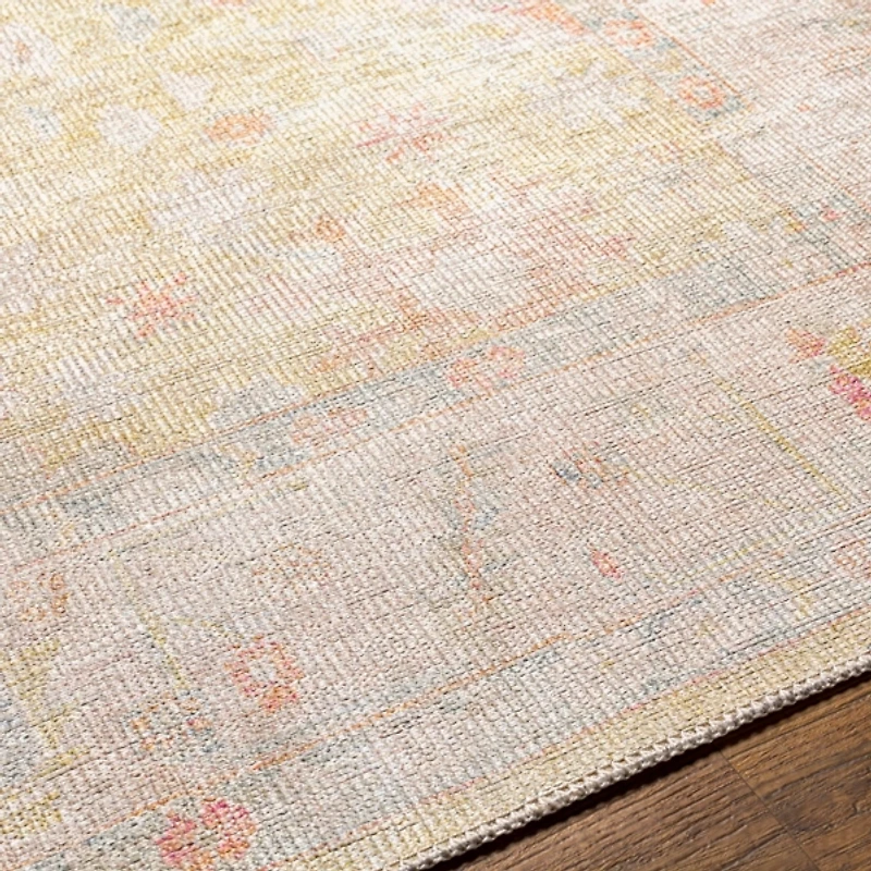 Faded Botanical Washable Area Rug, 6x9