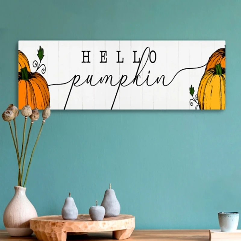 Hello Pumpkin Patch Canvas Art Print