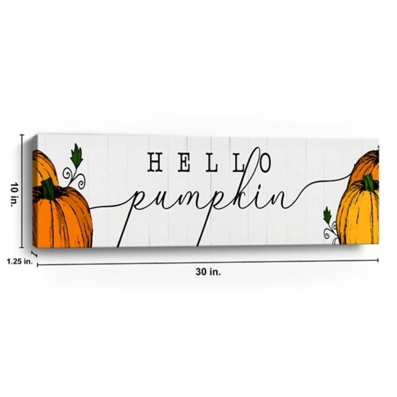 Hello Pumpkin Patch Canvas Art Print