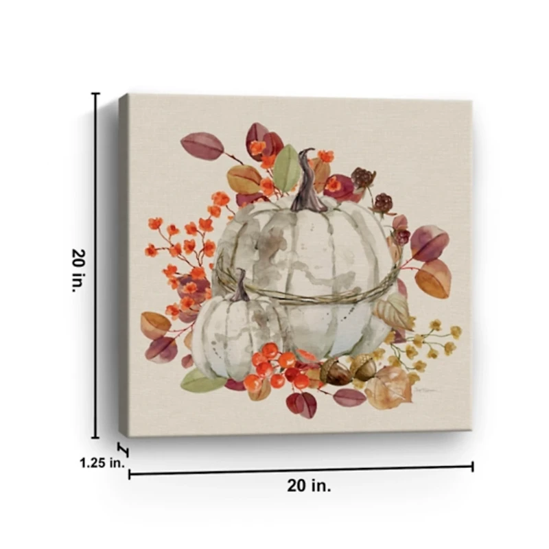 White Harvest Pumpkin Canvas Art Print