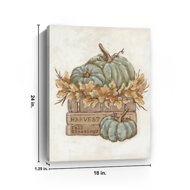 Pumpkin Book Stack Canvas Art Print