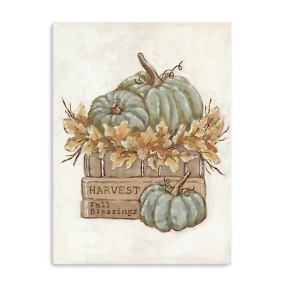 Pumpkin Book Stack Canvas Art Print