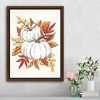 White Pumpkins Framed Canvas Art Print