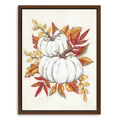 White Pumpkins Framed Canvas Art Print