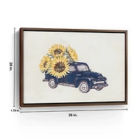 Sunflower Farm Truck Framed Canvas Art Print