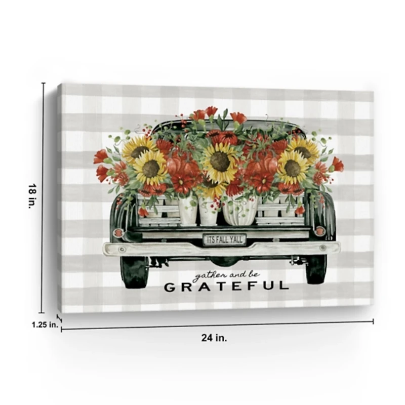 Gather and Be Grateful Truck Canvas Art Print