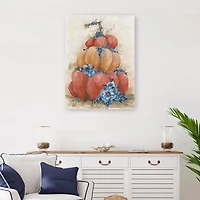 Floral Pumpkin Stack Canvas Art Print