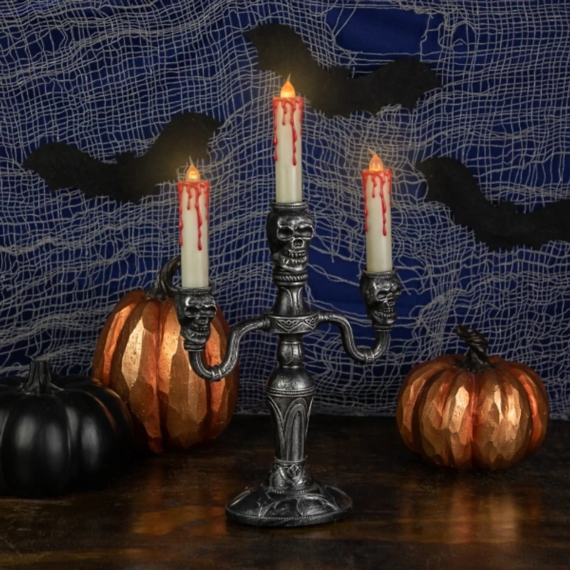 LED Bloody Skull Halloween Candelabra