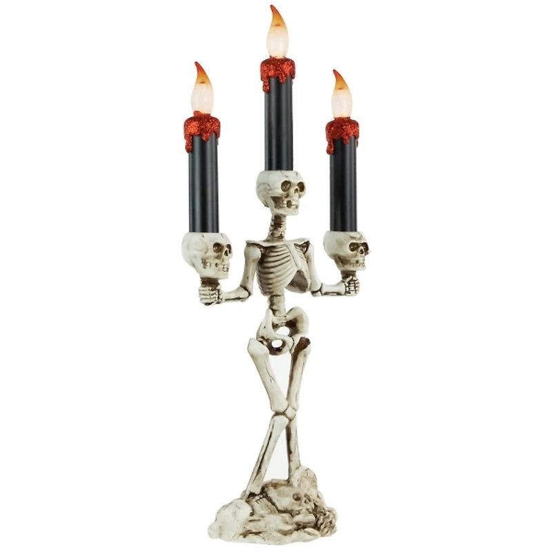 LED Dripping Skeleton Halloween Candelabra
