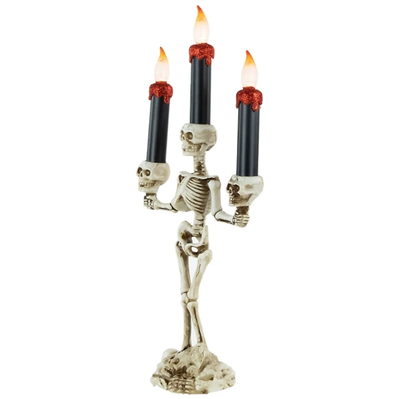 LED Dripping Skeleton Halloween Candelabra