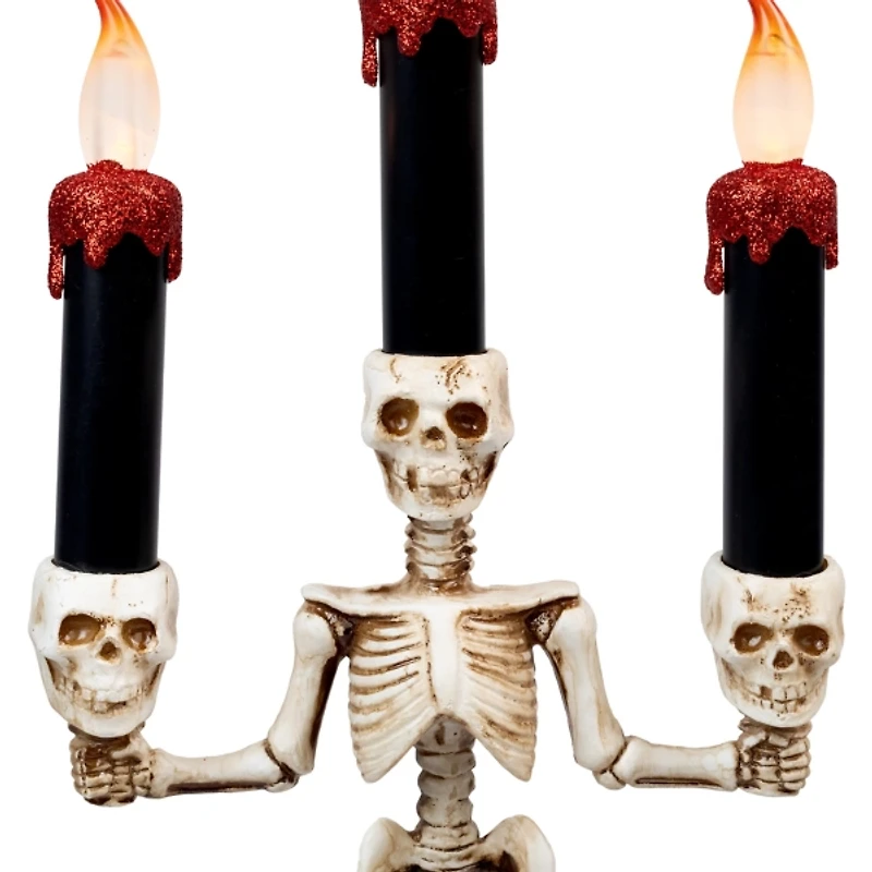 LED Dripping Skeleton Halloween Candelabra